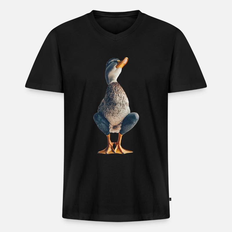 Ente - Männer Premium Bio T-Shirt mit V-Ausschnitt - Schwarz