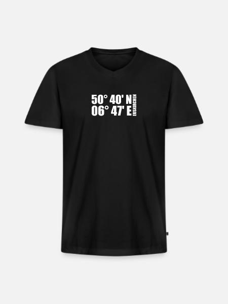 Euskirchen Coordinates - Men's Premium Organic T-shirt with V-neck - black