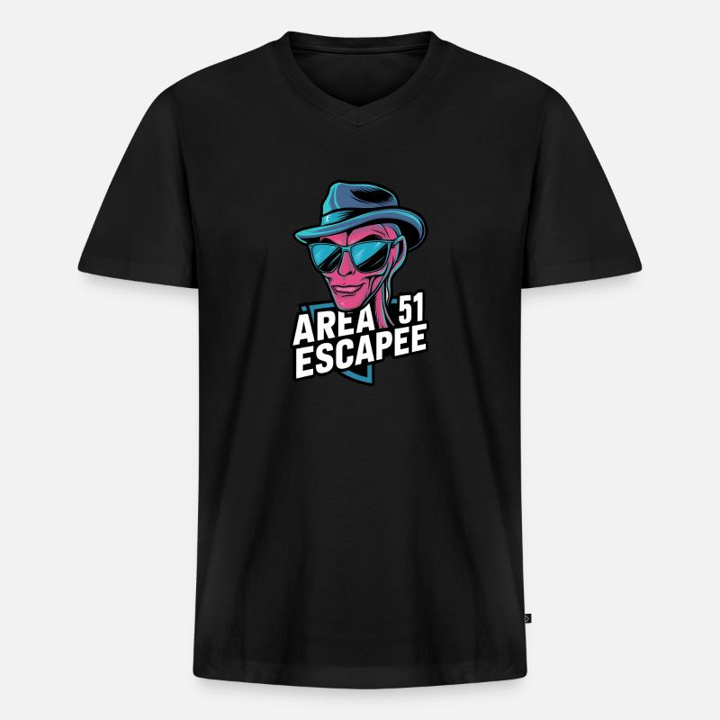 Area 51 Ausbrecher - Männer Premium Bio T-Shirt mit V-Ausschnitt - Schwarz