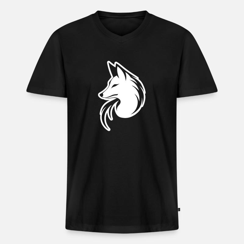 Fuchs Füchse - Männer Premium Bio T-Shirt mit V-Ausschnitt - Schwarz
