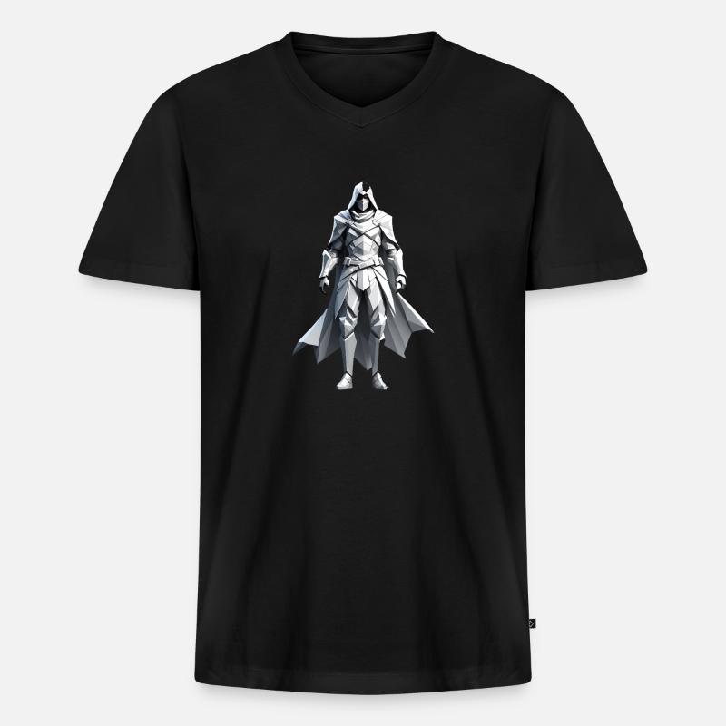 Assassin - Low Poly Videogame Design - Männer Premium Bio T-Shirt mit V-Ausschnitt - Schwarz