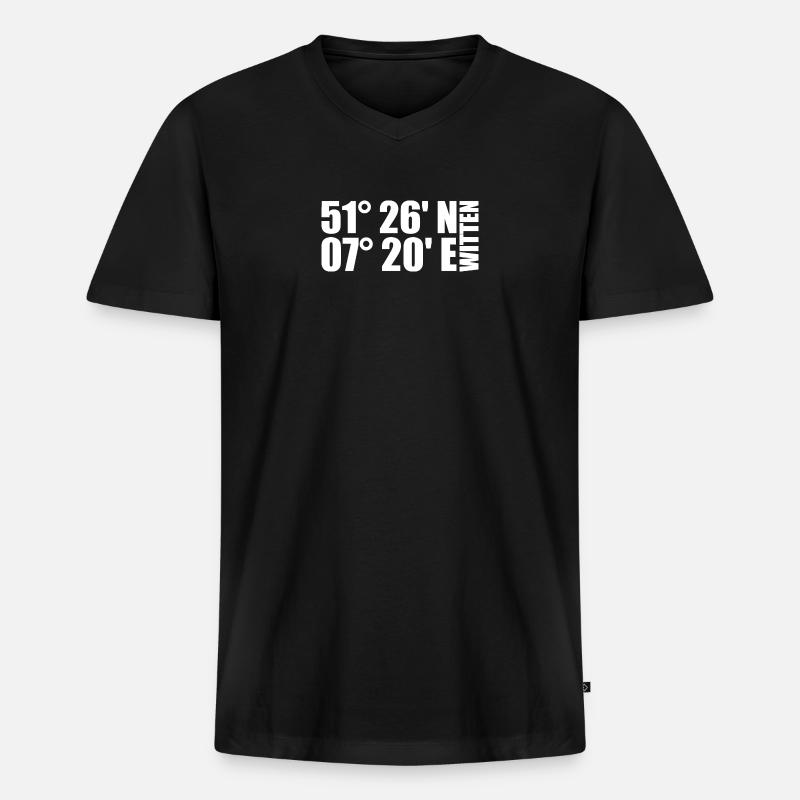 Coordonnées de Witten - T-shirt encolure en V Premium bio Homme - noir