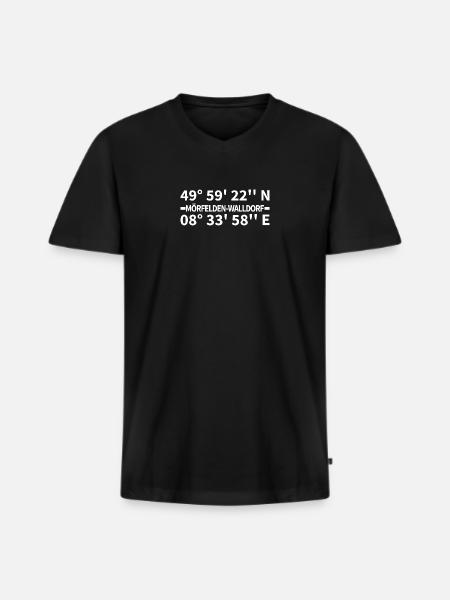 Coordonnées de Mörfelden-Walldorf - T-shirt encolure en V Premium bio Homme - noir