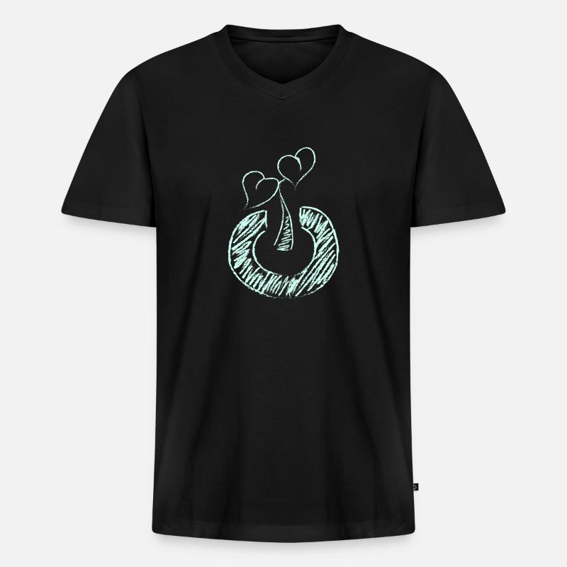 Abschalten Pflanze - Männer Premium Bio T-Shirt mit V-Ausschnitt - Schwarz
