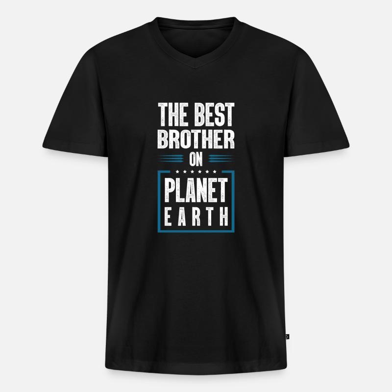 Bester Bruder Spruch - Männer Premium Bio T-Shirt mit V-Ausschnitt - Schwarz