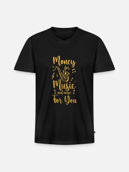 Busker Art Donation Band - Men's Premium Organic T-shirt with V-neck - black