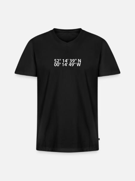 Milton coordinates - Men's Premium Organic T-shirt with V-neck - black