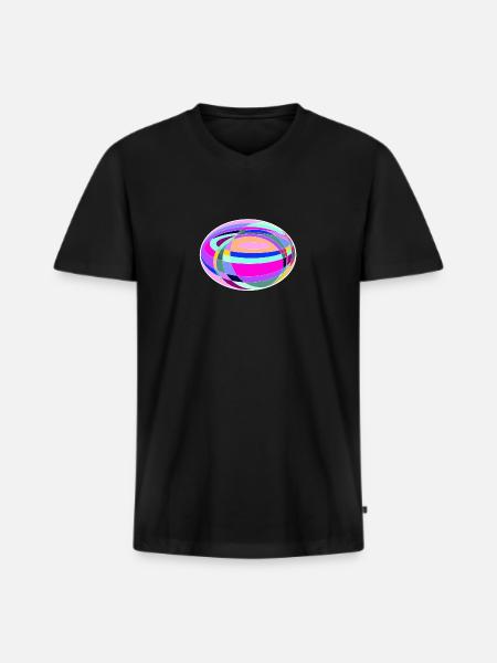 buntes - Männer Premium Bio T-Shirt mit V-Ausschnitt - Schwarz