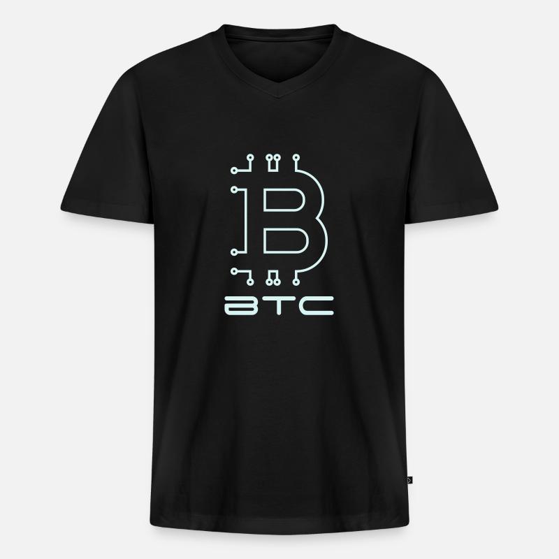 Bitcoin Digital - Männer Premium Bio T-Shirt mit V-Ausschnitt - Schwarz