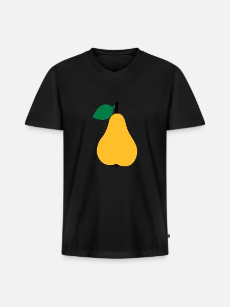 pear - Men's Premium Organic T-shirt with V-neck - black