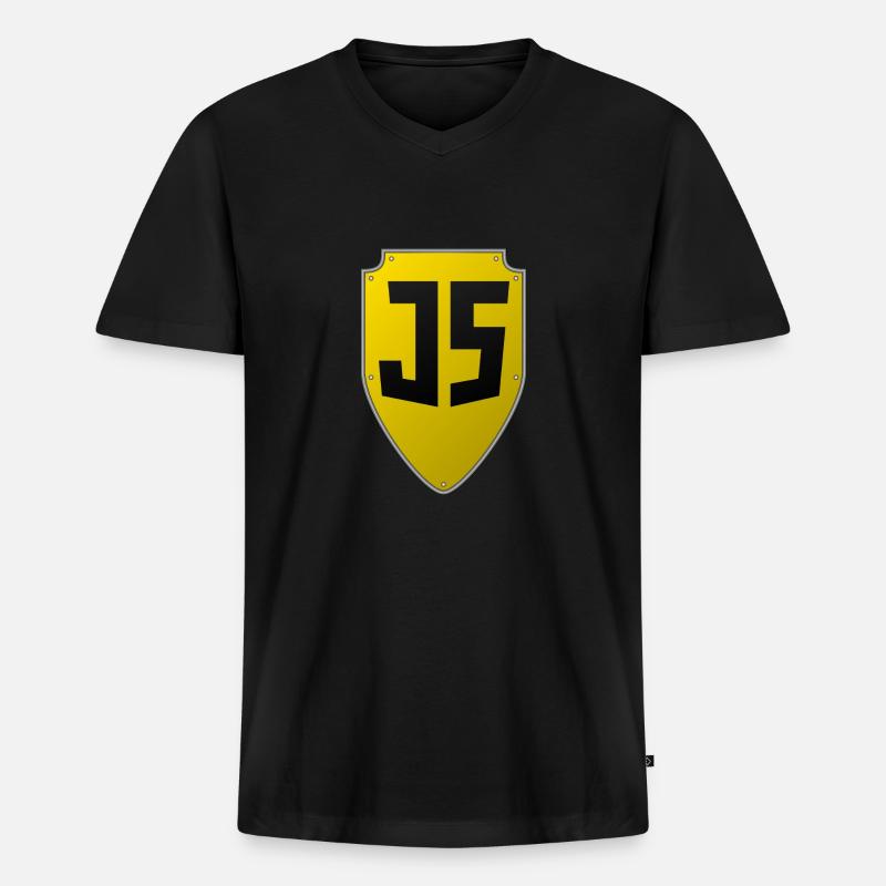 JavaScript-Schild - Männer Premium Bio T-Shirt mit V-Ausschnitt - Schwarz