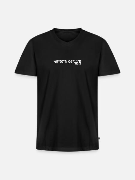Metz Coordinates - Men's Premium Organic T-shirt with V-neck - black