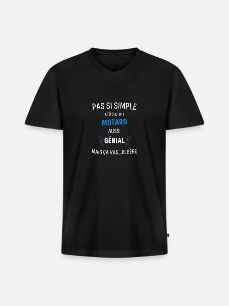 Awesome Biker T-Shirt - Men's Premium Organic T-shirt with V-neck - black