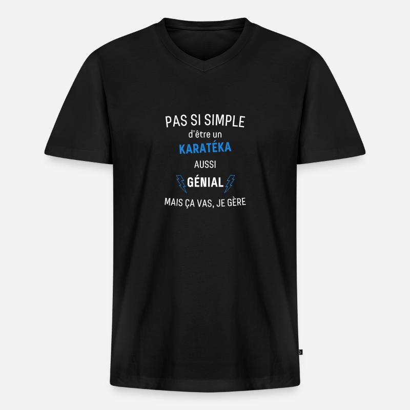 Karateka Awesome - Männer Premium Bio T-Shirt mit V-Ausschnitt - Schwarz