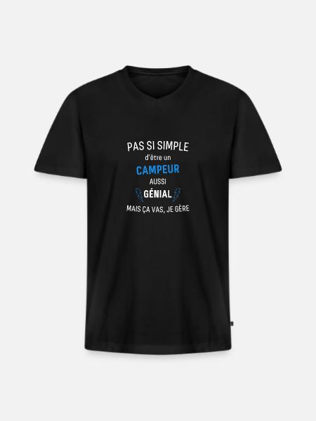 Awesome Camper - Men's Premium Organic T-shirt with V-neck - black