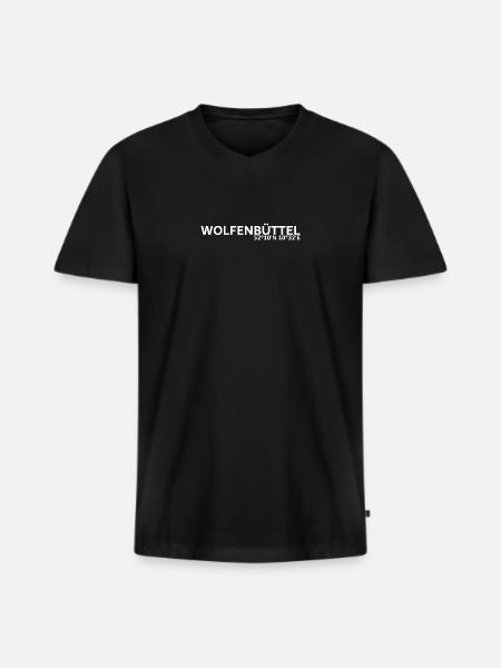 Coordonnées de Wolfenbüttel - T-shirt encolure en V Premium bio Homme - noir