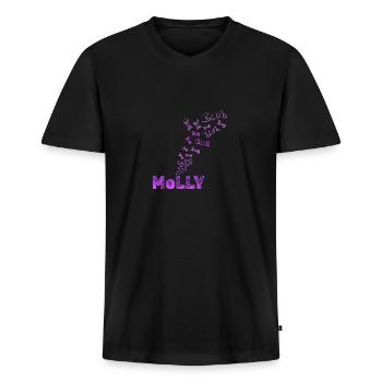 Geschenk für Molly - Männer Premium Bio T-Shirt mit V-Ausschnitt - Schwarz - Vorne - Nico (187cm)