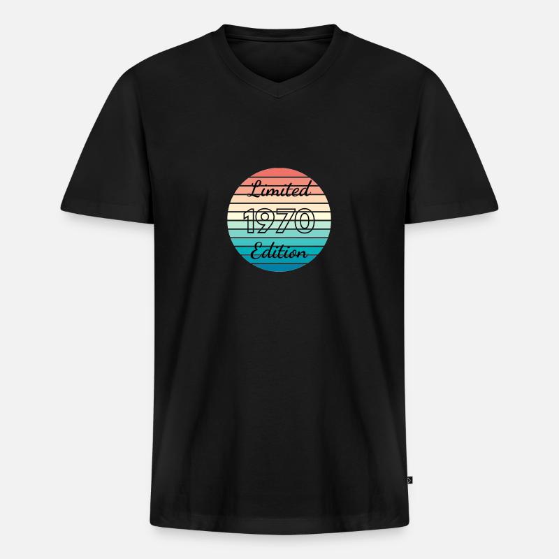 Limitierte Auflage 1970 - Männer Premium Bio T-Shirt mit V-Ausschnitt - Schwarz
