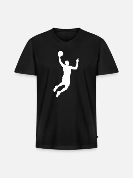 basketball_silhouette - Men's Premium Organic T-shirt with V-neck - black