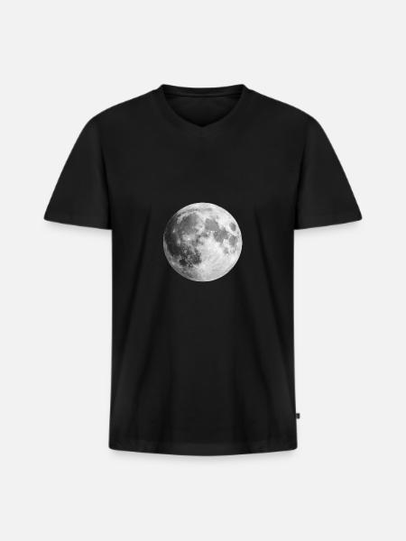 Full Moon Gift Idea - Men's Premium Organic T-shirt with V-neck - black