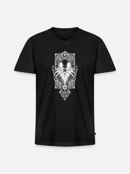 Cthulhu emblem Ancient entity - Men's Premium Organic T-shirt with V-neck - black