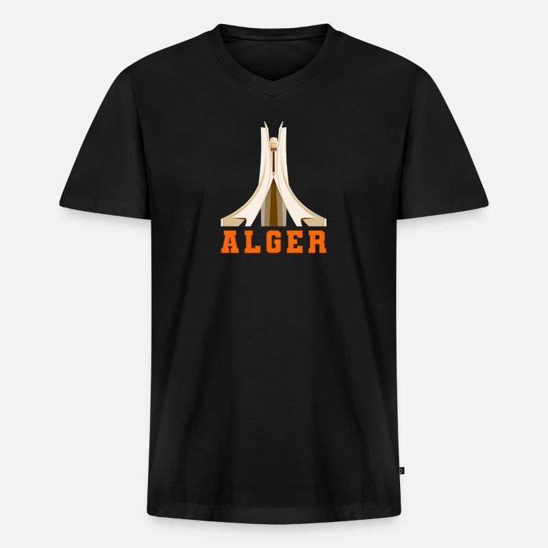 Algier - Männer Premium Bio T-Shirt mit V-Ausschnitt - Schwarz