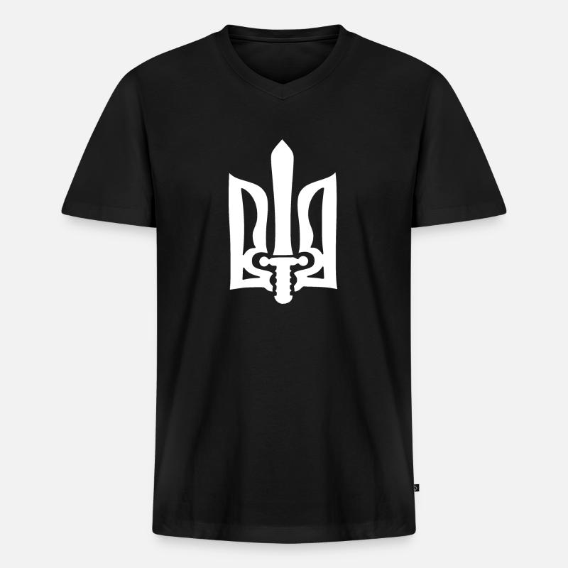 Ukraine - Männer Premium Bio T-Shirt mit V-Ausschnitt - Schwarz