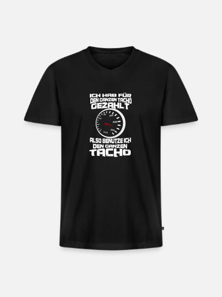 auto geschwindigkeit tacho spruch - Männer Premium Bio T-Shirt mit V-Ausschnitt - Schwarz