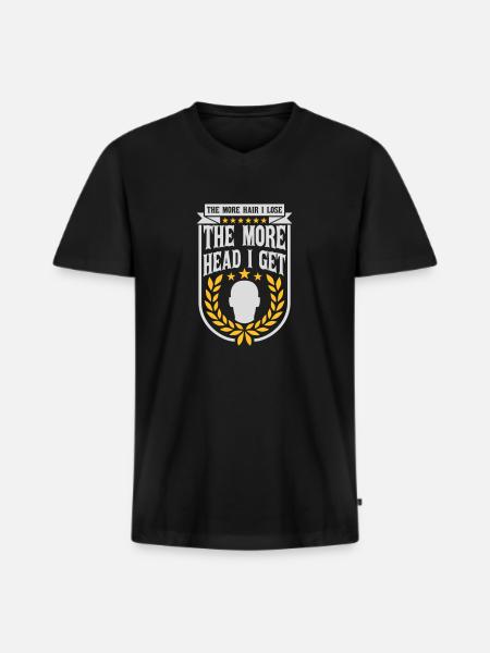 I get more head - Men's Premium Organic T-shirt with V-neck - black