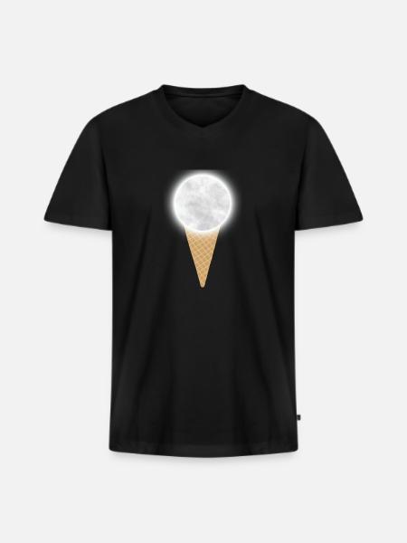 Mondhorn - Männer Premium Bio T-Shirt mit V-Ausschnitt - Schwarz