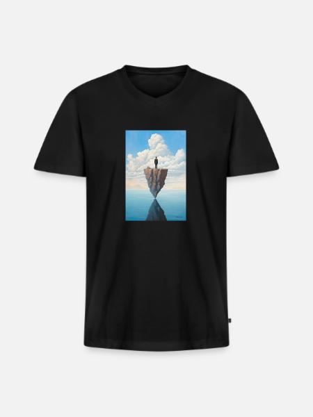 Loneliness - Men's Premium Organic T-shirt with V-neck - black