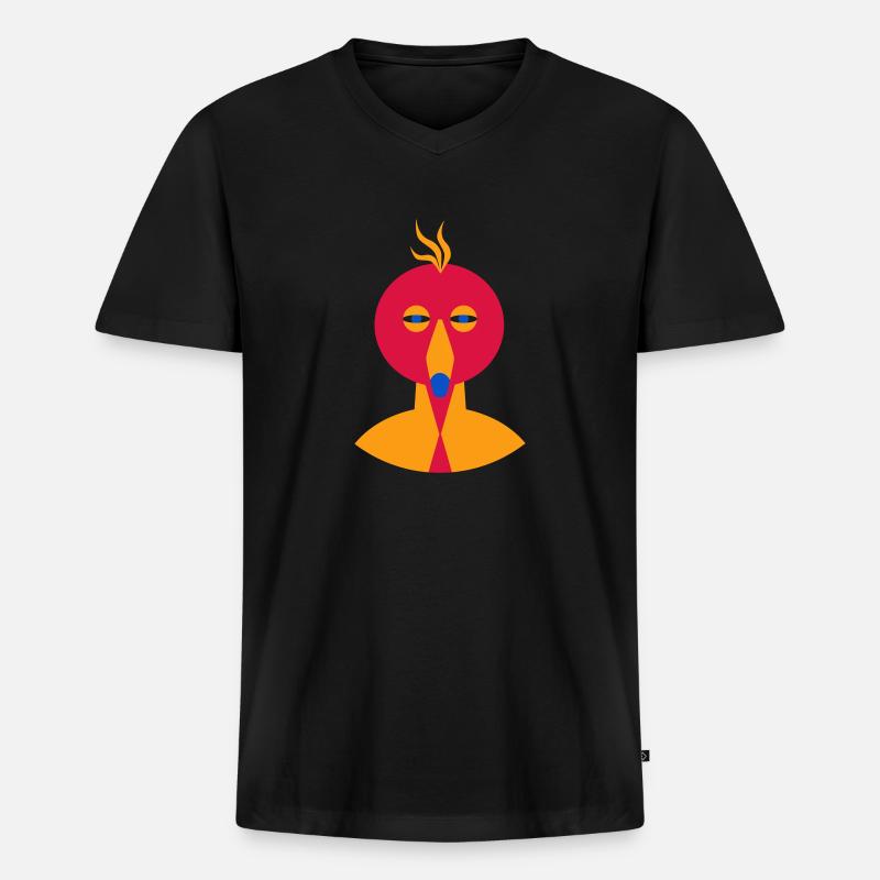 Sunny Phoenix - Männer Premium Bio T-Shirt mit V-Ausschnitt - Schwarz