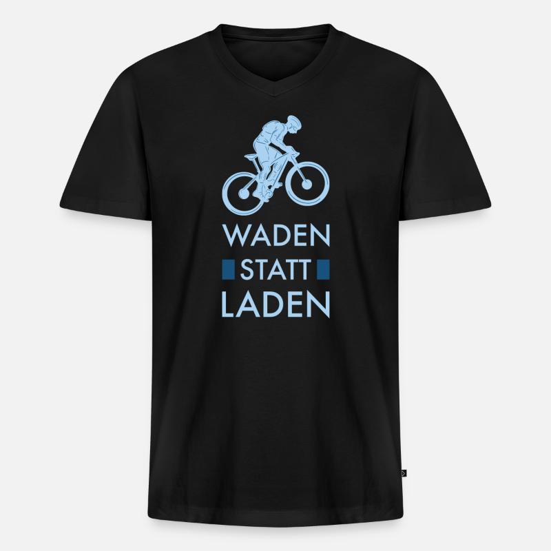 Anti Ebike Waden statt Laden - Männer Premium Bio T-Shirt mit V-Ausschnitt - Schwarz