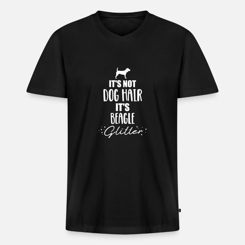 Beagle - Männer Premium Bio T-Shirt mit V-Ausschnitt - Schwarz
