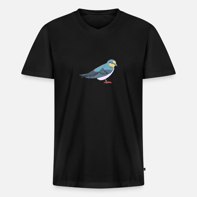 Schwalbe - Männer Premium Bio T-Shirt mit V-Ausschnitt - Schwarz