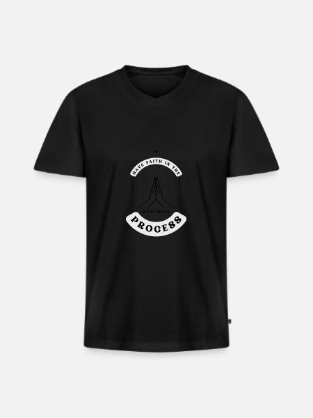 Active Prayer Praying Christianity Gift - Men's Premium Organic T-shirt with V-neck - black