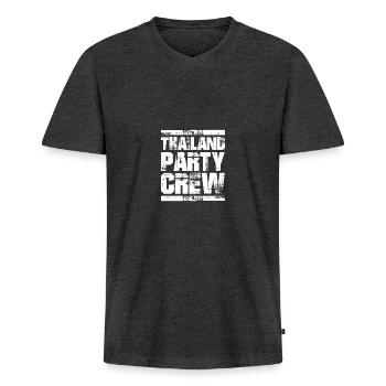 Thailand Party Vacation Crew - Men's Premium Organic T-shirt with V-neck - heather anthracite - Front - Nico (187cm)