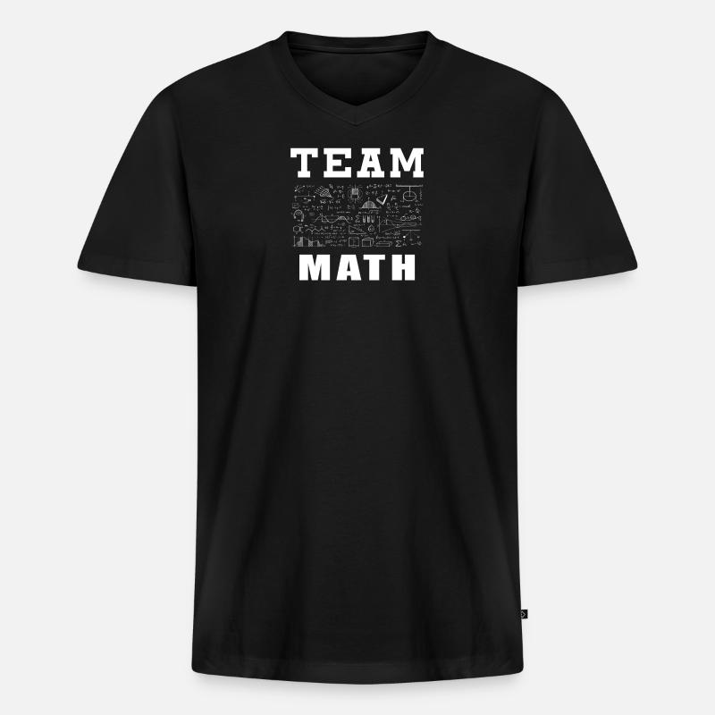 Team Math - Männer Premium Bio T-Shirt mit V-Ausschnitt - Schwarz