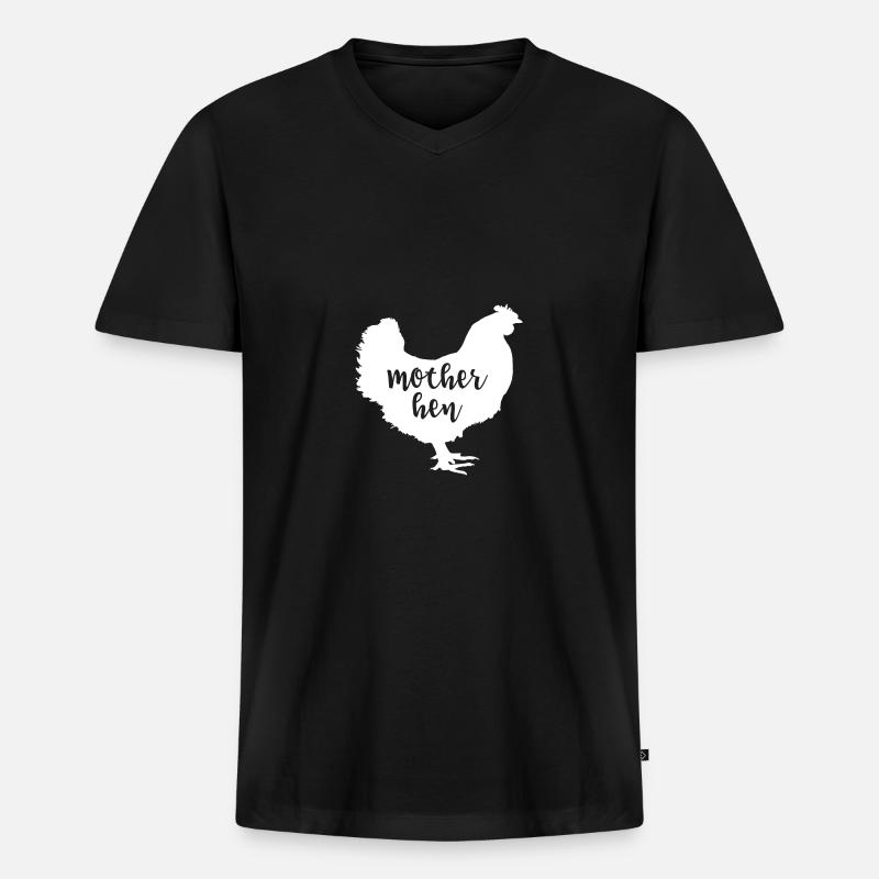 Mutter Henne - - Männer Premium Bio T-Shirt mit V-Ausschnitt - Schwarz