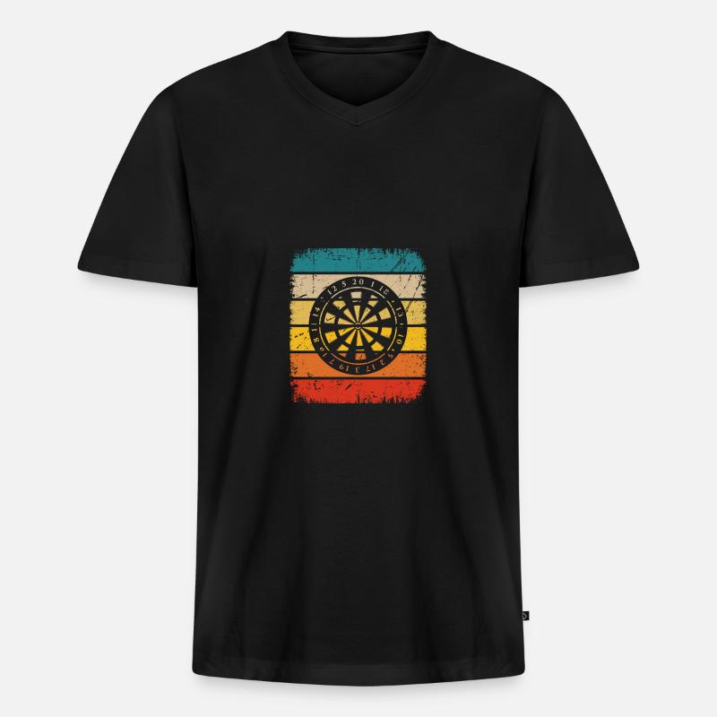 Retro Rectangle - Dartscheibe - - Männer Premium Bio T-Shirt mit V-Ausschnitt - Schwarz