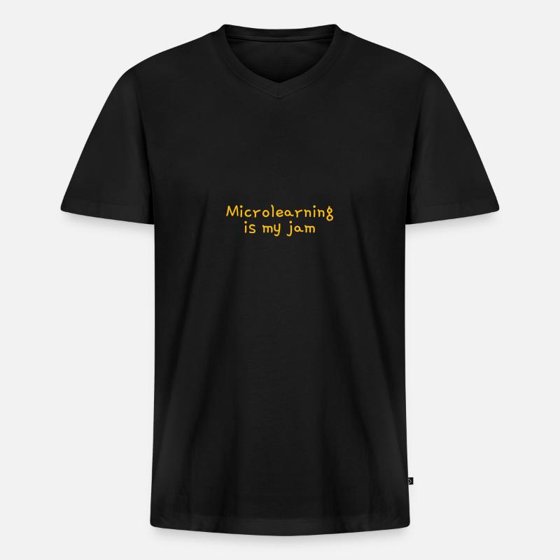 Microlearning Is My Jam - Männer Premium Bio T-Shirt mit V-Ausschnitt - Schwarz
