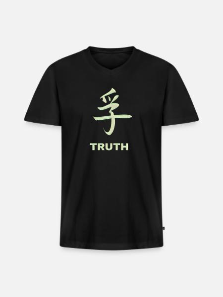Characters Truth Chinese - Men's Premium Organic T-shirt with V-neck - black