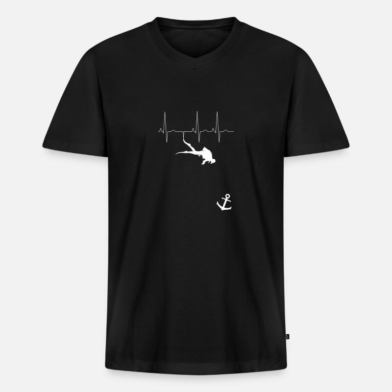 Tauchen - Männer Premium Bio T-Shirt mit V-Ausschnitt - Schwarz