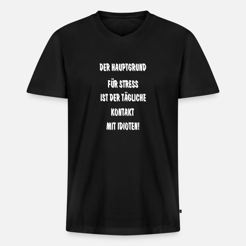 Lustiger Spruch - Männer Premium Bio T-Shirt mit V-Ausschnitt - Schwarz