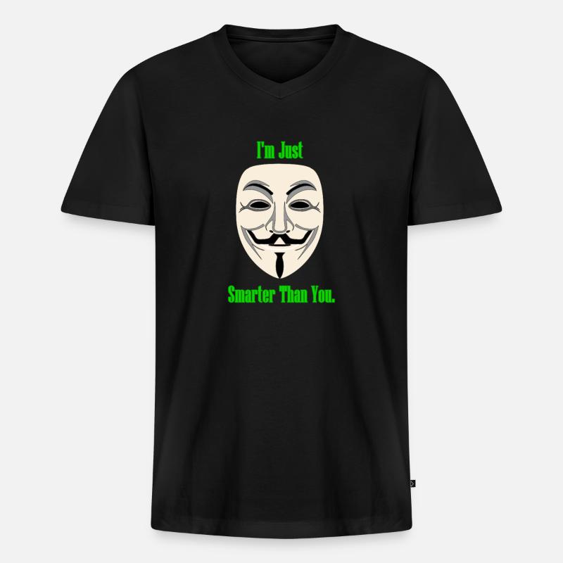 Hacker - Männer Premium Bio T-Shirt mit V-Ausschnitt - Schwarz
