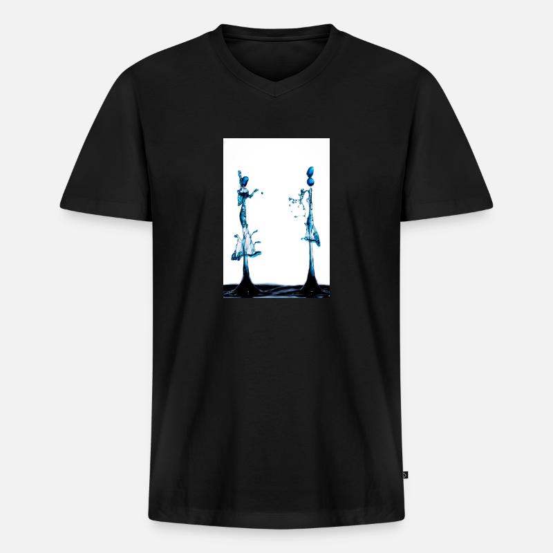 Treffen - Männer Premium Bio T-Shirt mit V-Ausschnitt - Schwarz