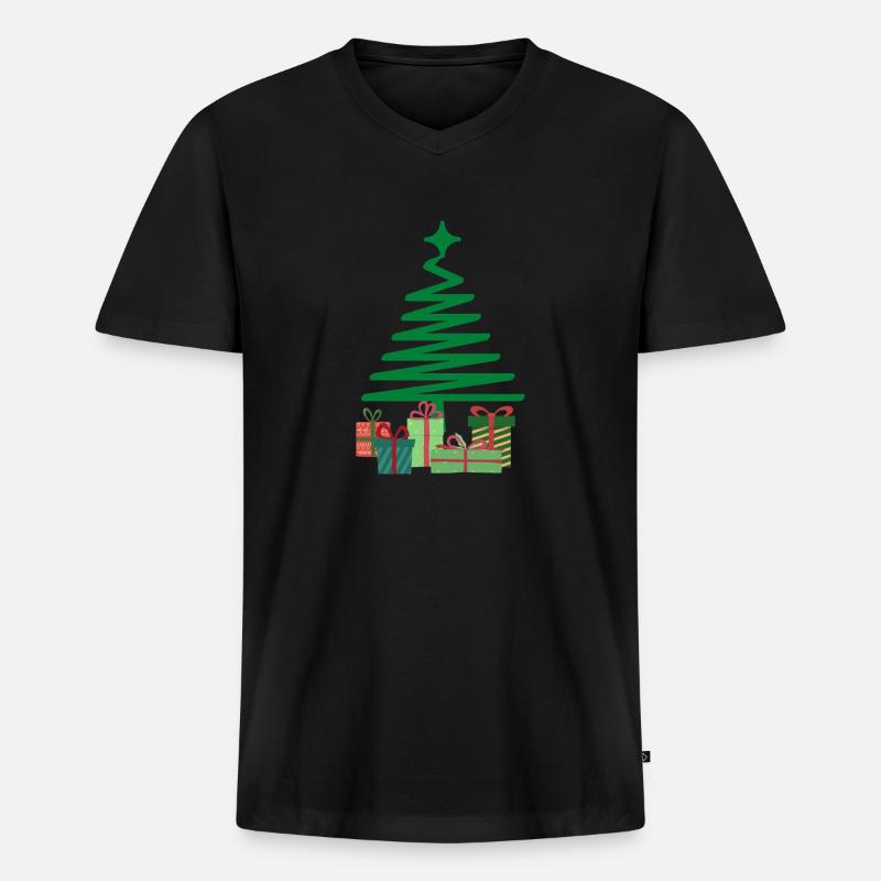 X-MAS Design 01 - Männer Premium Bio T-Shirt mit V-Ausschnitt - Schwarz
