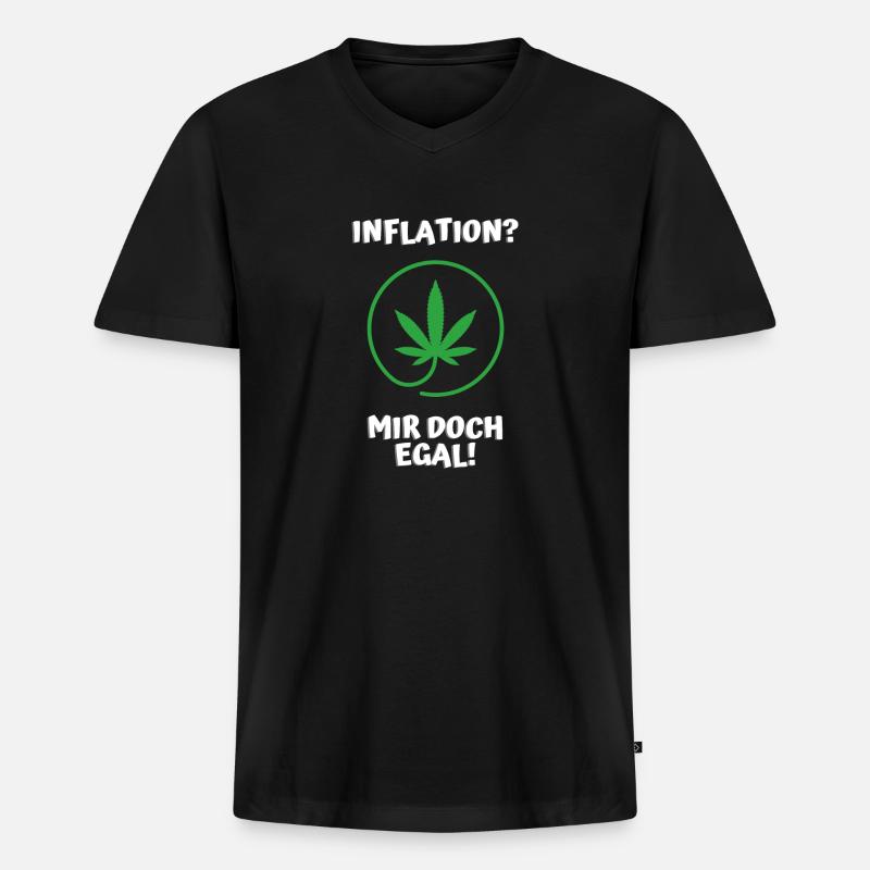 Inflation? Mir doch egal - Männer Premium Bio T-Shirt mit V-Ausschnitt - Schwarz