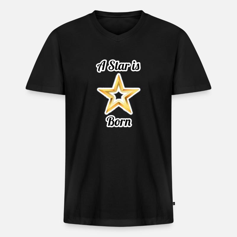 Rock Star - Männer Premium Bio T-Shirt mit V-Ausschnitt - Schwarz