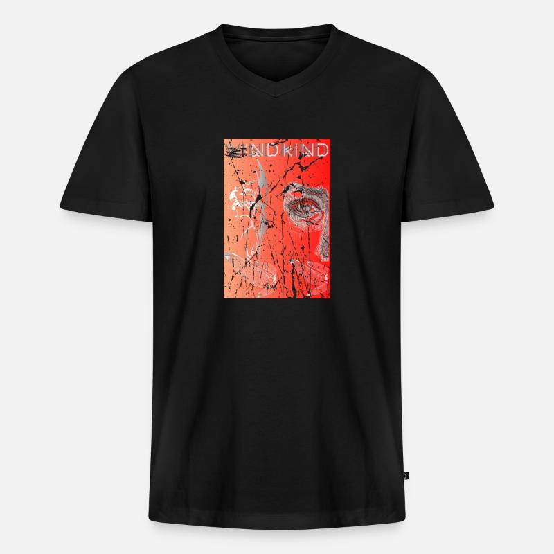 Surreal orange - Männer Premium Bio T-Shirt mit V-Ausschnitt - Schwarz